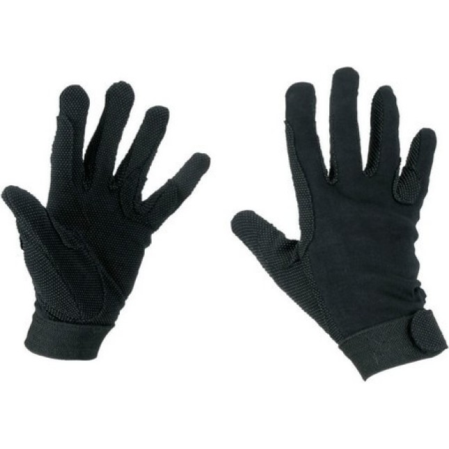 Covalliero γάντια ιππασίας Cotton Jersey μαύρα, κατασκευασμένα από ζέρσεϊ / βαμβάκι