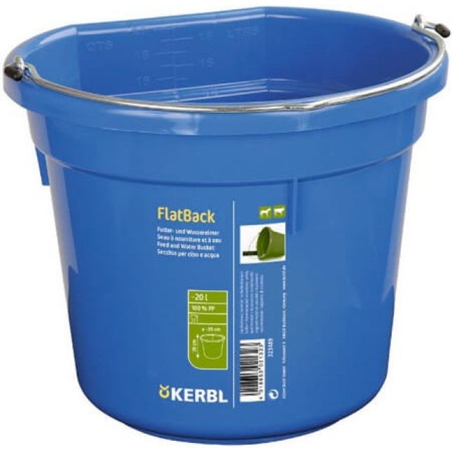 Kerbl κάδος νερού και φαγητού FlatBack 20 λίτρα, μπλε