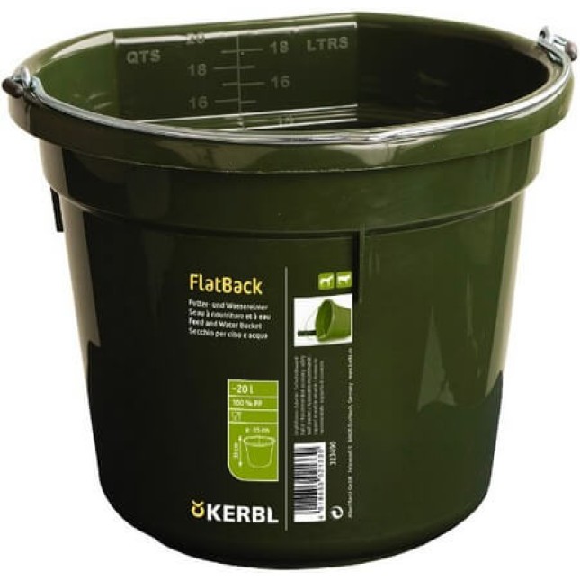 Kerbl κάδος νερού και φαγητού FlatBack 20 λίτρα, πράσινο Kerbl κάδος νερού και φαγητού FlatBack 20 λίτρα, πράσινο
