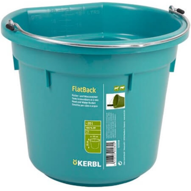 Kerbl κάδος νερού και φαγητού FlatBack 20 λίτρα, aquamarine Kerbl κάδος νερού και φαγητού FlatBack 20 λίτρα, aquamarine