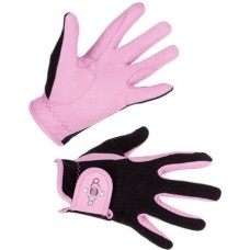 Covalliero παιδικά γάντια ιππασίας Lilli μαύρο/ροζ, κατασκευασμένα από faux δέρμα
