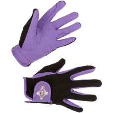 Covalliero παιδικά γάντια ιππασίας Lilli μαύρο/μωβ, κατασκευασμένα από faux δέρμα