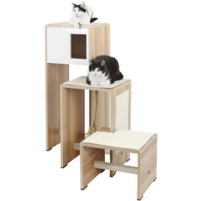 Kerbl Ονυχοδρόμιο ξύλινα έπιπλα Ambiente όμορφη επίπλωση γάτας σε διακόσμηση ξύλου φυσικό λευκό
