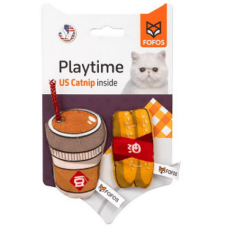 Fofos Παιχνίδι Γάτας ποτήρι καφε & τηγανητοί λουκουμάδες  (2 τμχ)
