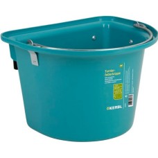 Kerbl ταΐστρα πλαστική 12 λίτρα, aquamarine, με μεταλλικά άγκιστρα και χερούλι Kerbl ταΐστρα πλαστική 12 λίτρα, aquamarine, με μεταλλικά άγκιστρα και χερούλι