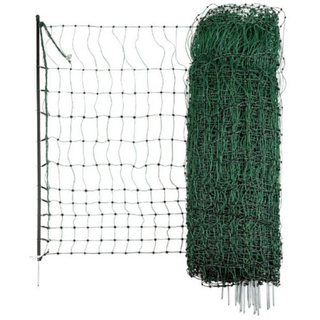 Kerbl δίχτυ περίφραξης πουλερικών 50 m, πράσινο, 106 εκατοστά διπλού άξονα ηλεκτρικό