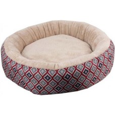 Pawise Στρογγυλό κρεββάτι σκύλου είναι σχεδιασμένο με ζεστά υλικά, απαλά υφάσματα και κομψό κόκκινο