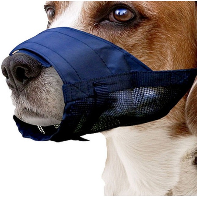 Pawise Ρυθμιζόμενο φίμωτρο νάιλον με δίχτυ προσαρμόσιμο στο λαιμό που δεν ενοχλεί τον σκύλο σας
