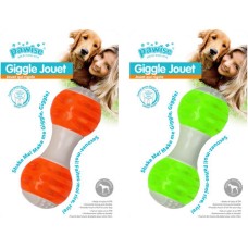 Pawise Παιχνίδι Σκύλου σε σχήμα dumbell με ήχο σε χρώμα πράσινο ή πορτοκαλί