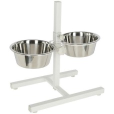 Kerbl Βάση ρυθμιζόμενη με 2 ανοξείδωτα μπολ 2x1800ml άσπρο Kerbl Βάση ρυθμιζόμενη με 2 ανοξείδωτα μπολ 2x1800ml άσπρο