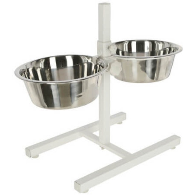 Kerbl Βάση ρυθμιζόμενη με 2 ανοξείδωτα μπολ 2x2800ml άσπρο Kerbl Βάση ρυθμιζόμενη με 2 ανοξείδωτα μπολ 2x2800ml άσπρο