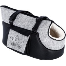 Kerbl Τσάντα ταξιδιού Chiara 46x23x25cm, rhinestone crown γκρι / μαύρο Kerbl Τσάντα ταξιδιού Chiara 46x23x25cm, rhinestone crown γκρι / μαύρο