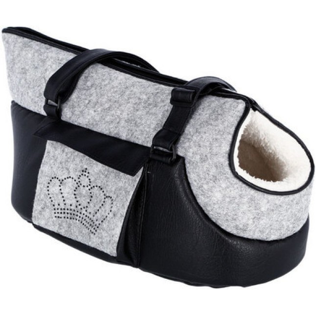 Kerbl Τσάντα ταξιδιού Chiara 46x23x25cm, rhinestone crown γκρι / μαύρο Kerbl Τσάντα ταξιδιού Chiara 46x23x25cm, rhinestone crown γκρι / μαύρο