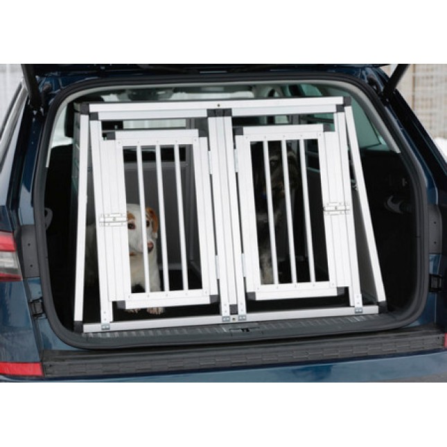 Kerbl κλουβί μεταφοράς αλουμινίου,με δυο πόρτες για την ασφαλή μεταφορά σκύλων, κατάλληλο για ταξίδι