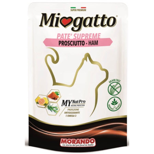 Miogatto pouches pate με χοιρινό ολοκληρωμένο προϊόν με έναν μόνο τύπο πρωτεΐνης ζωικής προέλευσης Miogatto pouches pate με χοιρινό ολοκληρωμένο προϊόν με έναν μόνο τύπο πρωτεΐνης ζωικής προέλευσης