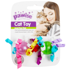 Pawise Παιχνίδι Γάτας μπάλες με κορδέλες (2τμχ)