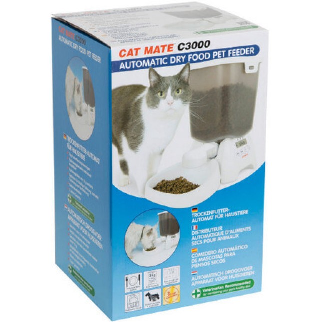 Cat Mate αυτόματη ταΐστρα ξηράς τροφής για γάτες εξασφαλίζει ακριβές σταθερό μέγεθος μερίδας Cat Mate αυτόματη ταΐστρα ξηράς τροφής για γάτες εξασφαλίζει ακριβές σταθερό μέγεθος μερίδας