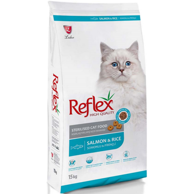 Lider Reflex Πλήρης τροφή για στειρωμένες γάτες που περιέχει πρωτεΐνη κοτόπουλου και ψαριού Lider Reflex Πλήρης τροφή για στειρωμένες γάτες που περιέχει πρωτεΐνη κοτόπουλου και ψαριού