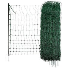 Kerbl δίχτυ περίφραξης πουλερικών 15 m, πράσινο, 106 cm διπλού άξονα ηλεκτρικό