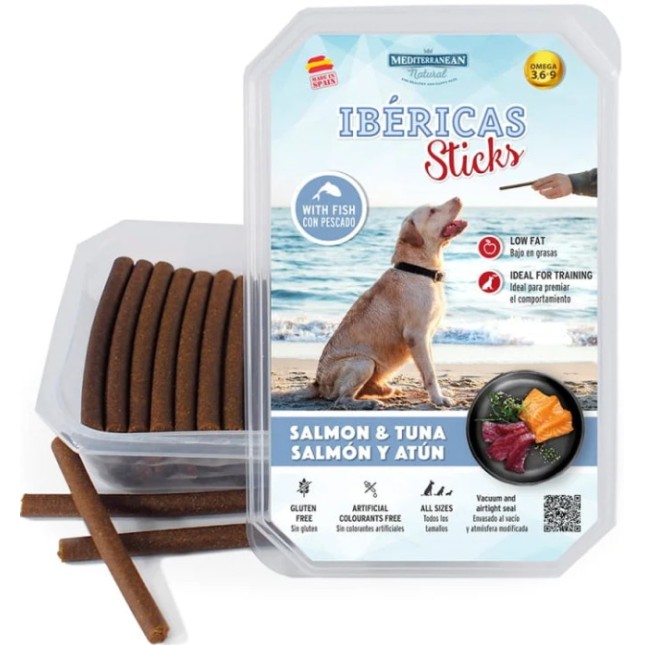 Mediterranean Ημίυγρα sticks Ibericas σε ταπεράκι με σολομό & τόνο 27τεμ, 350gr