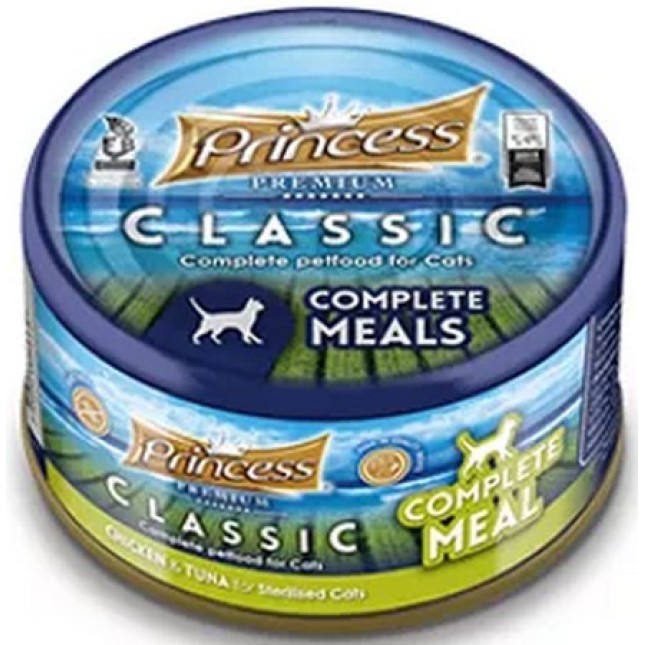 Princess Complete meal κοτόπουλο, τόνο για στειρωμένες γάτες 170g Princess Complete meal κοτόπουλο, τόνο για στειρωμένες γάτες 170g