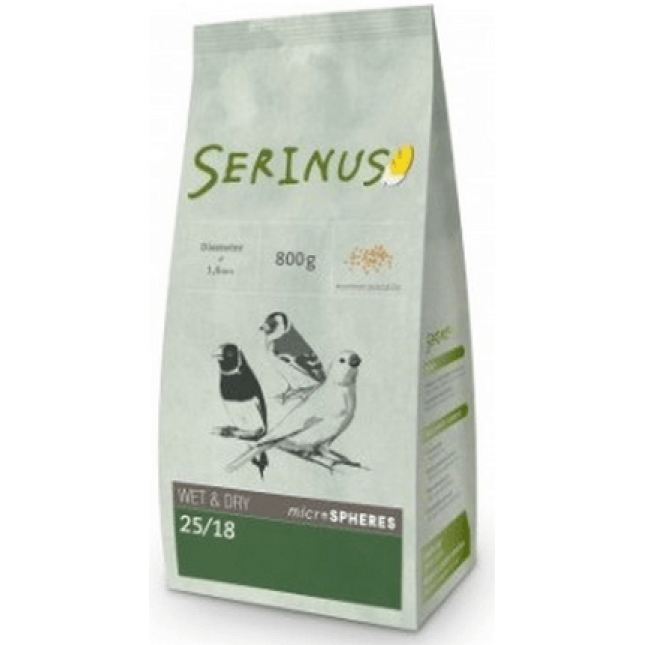 Serinus για μικρόσωμα σποροφάγα (καναρίνια, ιθαγενή & εξωτικά) με 25% πρωτεϊνη και 18% λιπαρά 800gr