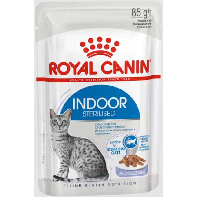 Royal Canin Πλήρης τροφή με κομμάτια σε ζελέ για ενήλικες στειρωμένες γάτες εσωτερικού χώρου Royal Canin Πλήρης τροφή με κομμάτια σε ζελέ για ενήλικες στειρωμένες γάτες εσωτερικού χώρου