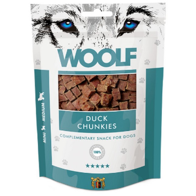 Woolf λιχουδιά με γευστικές μπουκιές πάπιας 100gr Woolf λιχουδιά με γευστικές μπουκιές πάπιας 100gr