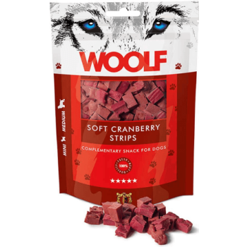 Woolf Soft Cranberry Strips λιχουδιά με μπουκιές από κοτόπουλο & καρότο 100gr