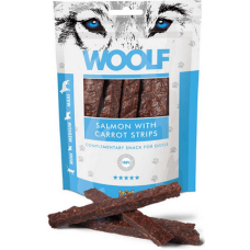 Woolf Salmon Carrot Strips Λιχουδιά με γευστικό σολωμό, με καρότο σε λωρίδες 100gr Woolf Salmon Carrot Strips Λιχουδιά με γευστικό σολωμό, με καρότο σε λωρίδες 100gr
