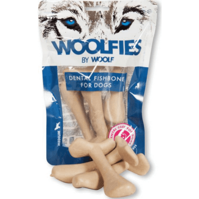 Woolf Dental Fishbone M (4τεμ.) βρώσιμα και εύπεπτα οδοντικά σνακ για σκύλους 200gr