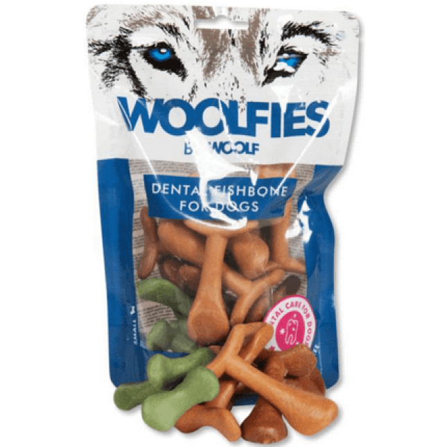 Woolf Dental Fishbone βρώσιμα και εύπεπτα οδοντικά σνακ για σκύλους