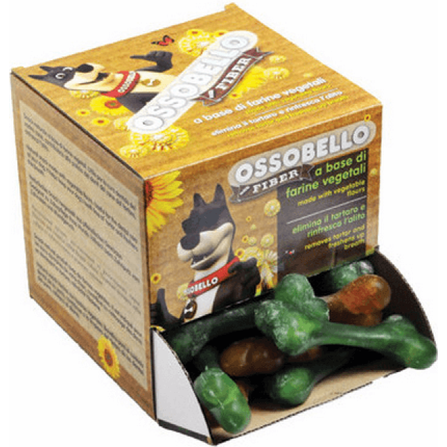 Ossobello bone Μ Mix(Μπεζ,Πράσινο,Κόκκινο,Λευκό,καφέ)βρώσιμα και εύπεπτα snack για σκύλους