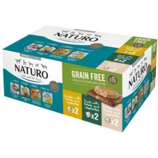 Naturo πακέτο για ενήλικες σκύλου Grain Free με 2x400g κοτόπουλο, 2x400g γαλοπούλα,  2x400g πάπια