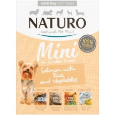 Naturo Φυσική τροφή για μικρόσωμα σκυλιά με πραγματικό σολομό, ρύζι και λαχανικά 150gr