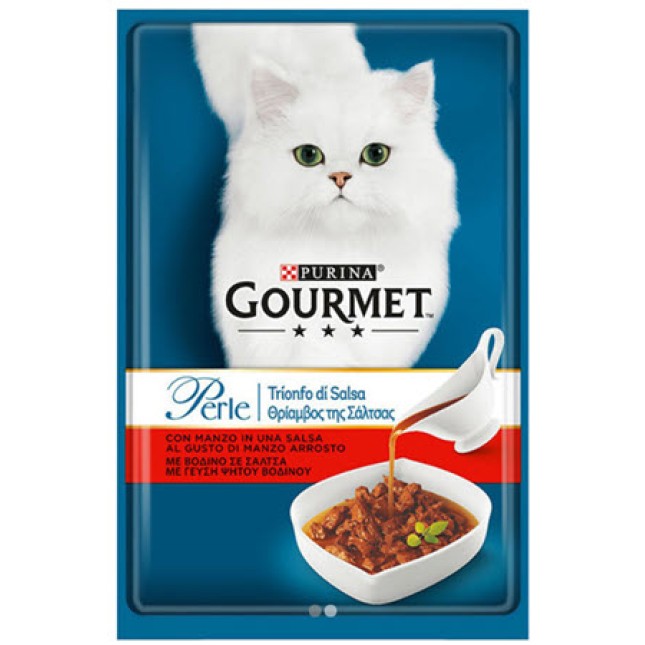 Purina Gourmet Perle φιλετάκια βοδινό θρίαμβος της σάλτσας 85gr