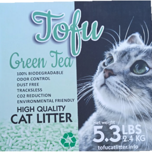 Cat Litter Company Tofu πλήρως διαλυτή στο νερό, ικανότητα εξάλειψης των οσμών με άρωμα πράσινο τσάι Cat Litter Company Tofu πλήρως διαλυτή στο νερό, ικανότητα εξάλειψης των οσμών με άρωμα πράσινο τσάι