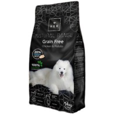 Rex ξηρή τροφή για ενήλικα σκυλιά grain free με κοτόπουλο και πατάτα 14kg