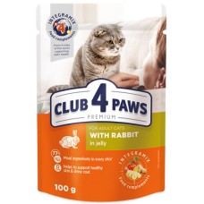 Kormotech Club 4 Paws Πλήρης υγρή τροφή για ενήλικες γάτες με κουνέλι σε ζελέ