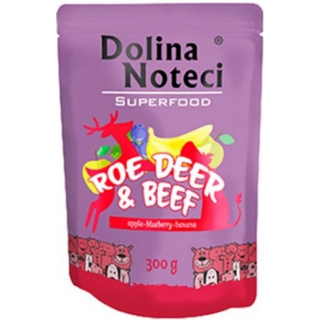 Dolina Noteci super food πλήρες φαγητό με ζαρκάδι,βοδινό,μήλο,,blueberry χωρίς σιτηρά σε φακελάκι