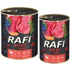 Dolina Noteci Rafi Πλήρης υγρή τροφή για ενήλικες σκύλους όλων των φυλών - με βόειο κρέας