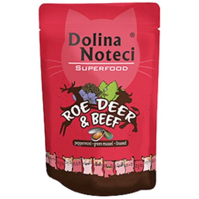 Dolina Noteci super food πλήρες φαγητό για ενήλικες γάτες όλων των φυλών με ζαρκάδι & βοδινό Dolina Noteci super food πλήρες φαγητό για ενήλικες γάτες όλων των φυλών με ζαρκάδι & βοδινό