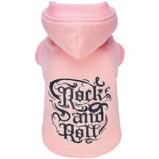 Croci φούτερ rock'n ροζ με 3D εκτύπωση και κουκούλα και τρύπα για το λουρί