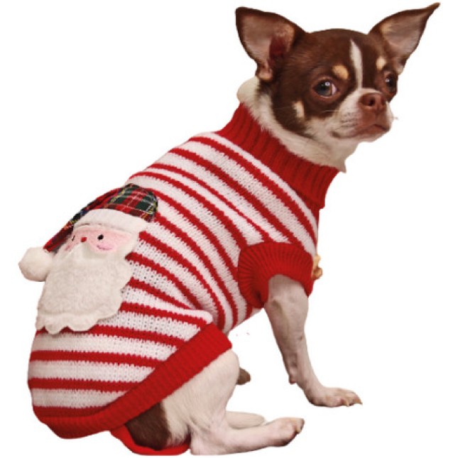Croci Πουλόβερ χριστουγενιάτικο πουλόβερ Santa pocket για γάτες και σκύλους από μαλακό πολυεστέρα