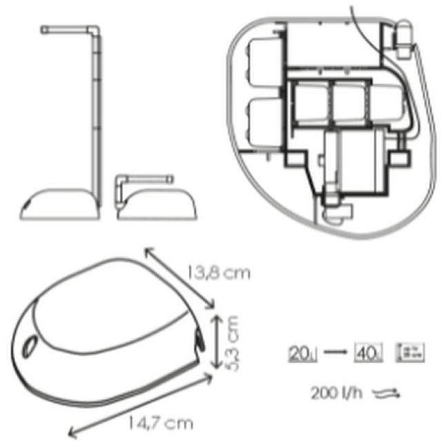 Ciano CFSTONE 40 είναι ένα εσωτερικό φίλτρο τελευταίας γενιάς γκρι