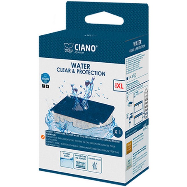 Ciano Water Clear & Protection μπλε αφαιρεί ουσίες επιβλαβείς για τα ψάρια σας και διατηρεί το νερό Ciano Water Clear & Protection μπλε αφαιρεί ουσίες επιβλαβείς για τα ψάρια σας και διατηρεί το νερό