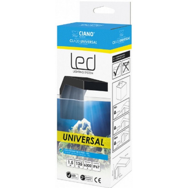 Ciano Φωτιστικό ενυδρείου CLA 20 Universal χαμηλής τάσης για απόλυτη ασφάλεια μαύρο Ciano Φωτιστικό ενυδρείου CLA 20 Universal χαμηλής τάσης για απόλυτη ασφάλεια μαύρο