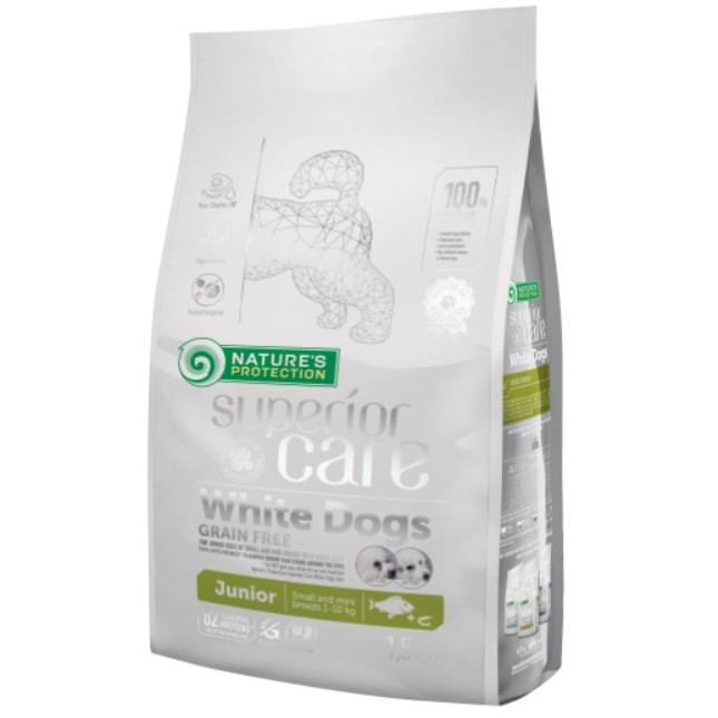 Natures Protection Superior τροφή με λευκά ψάρια για μικρόσωμα νεαρά σκυλιά με λευκό τρίχωμα Natures Protection Superior τροφή με λευκά ψάρια για μικρόσωμα νεαρά σκυλιά με λευκό τρίχωμα