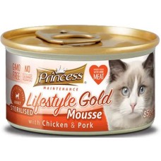 Princess Lifestyle Gold Mousse κοτόπουλο & χοιρινό για στειρωμένες γάτες 85g