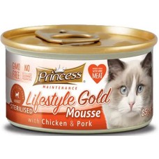 Princess Lifestyle Gold Mousse κοτόπουλο & χοιρινό για στειρωμένες γάτες 85g Princess Lifestyle Gold Mousse κοτόπουλο & χοιρινό για στειρωμένες γάτες 85g